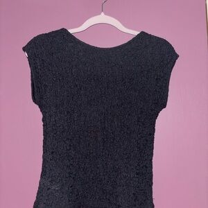 Elegant Black Textured Women's Top